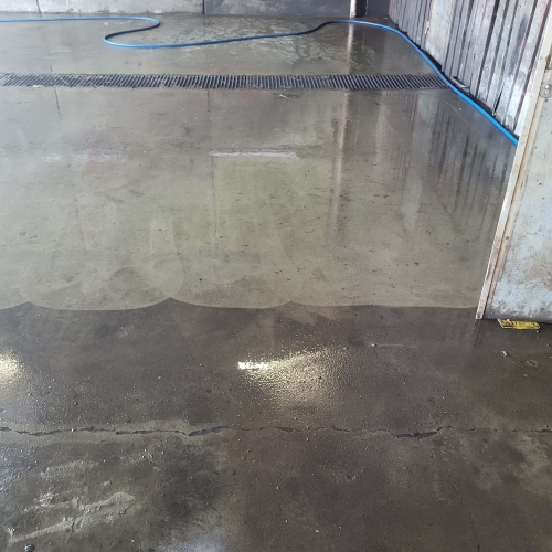 rensning af fliser i garage