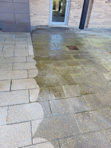 fliserensning før og efter i Sønderborg